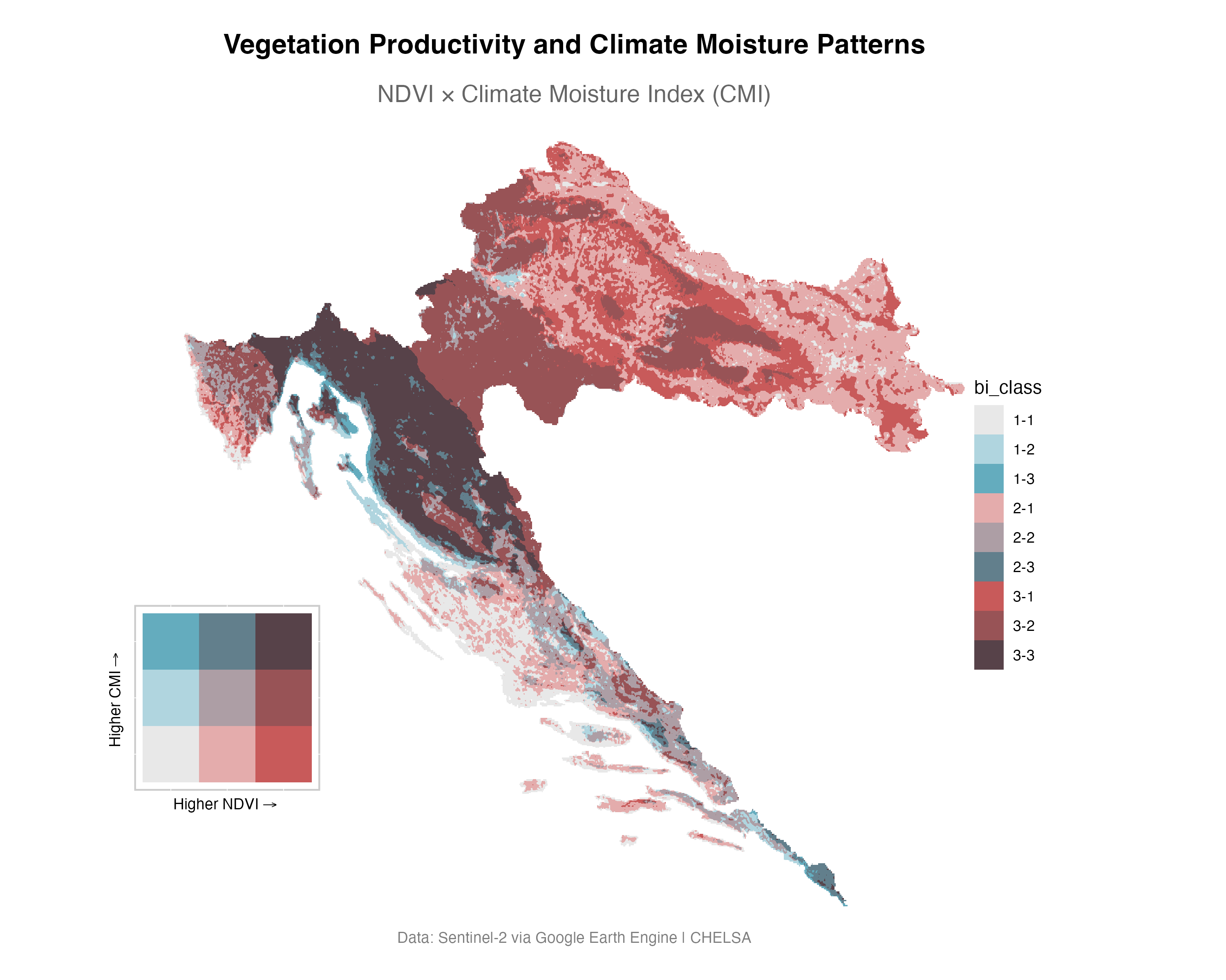 Vegetation-climate relationships across Croatia