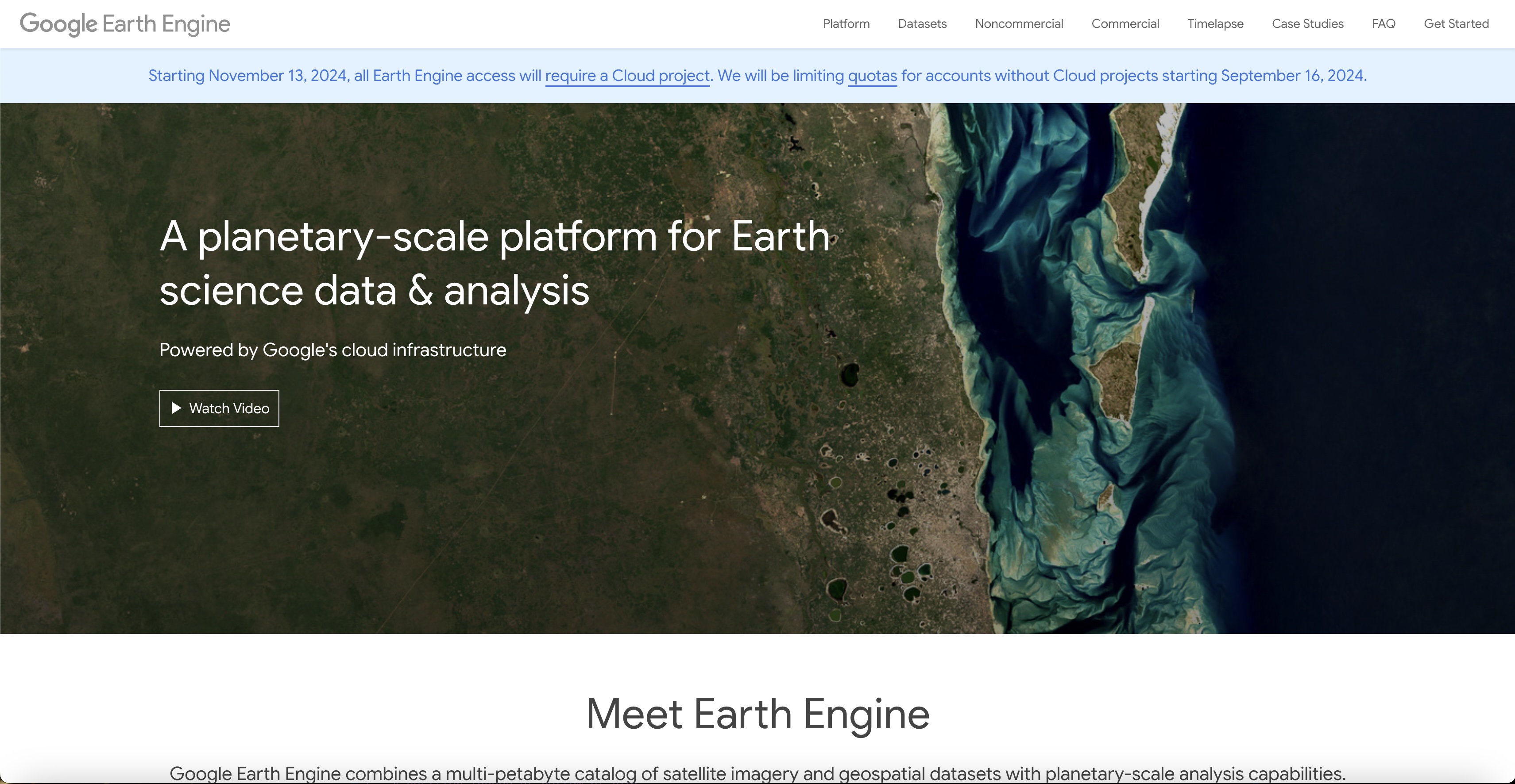 Google Earth Engine Website